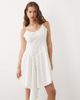 Miss Selfridge Miss Selfridge broderie asymmetric cami mini dress in ivory-White - 3
