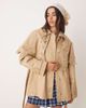 Miss Selfridge Miss Selfridge broderie detail cape crop trench in stone-Neutral - 1
