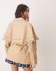 Miss Selfridge Miss Selfridge broderie detail cape crop trench in stone-Neutral - 4
