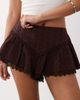 Miss Selfridge Miss Selfridge broderie shorts in chocolate-Brown - 3