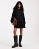 Miss Selfridge Miss Selfridge brushed rib smock dress with drop waist in black - 1
