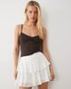 Miss Selfridge Miss Selfridge burnout layered rara mini skirt in white-pink - 1