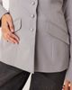 Miss Selfridge Miss Selfridge button through cinch blazer in gray - 2