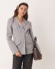 Miss Selfridge Miss Selfridge button through cinch blazer in gray - 3