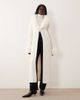 Miss Selfridge Miss Selfridge button through longline cardigan with fur collar and cuff in cream-WHITE - 1