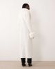 Miss Selfridge Miss Selfridge button through longline cardigan with fur collar and cuff in cream-WHITE - 3