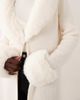 Miss Selfridge Miss Selfridge button through longline cardigan with fur collar and cuff in cream-WHITE - 4