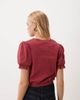 Miss Selfridge Miss Selfridge button through puff sleeve top in red - 4