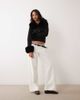 Miss Selfridge Miss Selfridge button up cardigan with faux fur collar and cuffs in black - 3