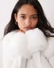 Miss Selfridge Miss Selfridge button up cardigan with faux fur collar and cuffs in cream-White - 1