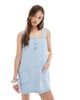 Miss Selfridge Miss Selfridge button up denim baby doll dress in bleach wash-No color - 1