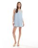 Miss Selfridge Miss Selfridge button up denim baby doll dress in bleach wash-No color - 2