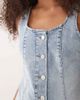 Miss Selfridge Miss Selfridge button up denim mini dress in mid blue wash - 3