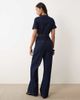 Miss Selfridge Miss Selfridge button up military jumpsuit in indigo wash-Blue - 4