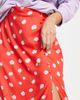 Miss Selfridge Miss Selfridge button up slit midi skirt in red stamp rose - 3