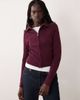 Miss Selfridge Miss Selfridge cable knit zip through long sleeve top in plum-PURPLE - 2