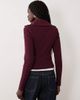 Miss Selfridge Miss Selfridge cable knit zip through long sleeve top in plum-PURPLE - 3