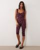 Miss Selfridge Miss Selfridge capri pants in dark floral - part of a set-Purple - 1