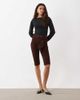 Miss Selfridge Miss Selfridge capris with wrap tie detail in chocolate brown - 1