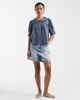 Miss Selfridge Miss Selfridge chambray peter pan collar blouse with lace detailing in mid wash-Blue - 2