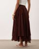 Miss Selfridge Miss Selfridge chiffon-lace mix handkerchief hem midaxi skirt in chocolate-Brown - 2