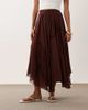 Miss Selfridge Miss Selfridge chiffon-lace mix handkerchief hem midaxi skirt in chocolate-Brown - 3