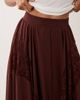 Miss Selfridge Miss Selfridge chiffon-lace mix handkerchief hem midaxi skirt in chocolate-Brown - 4