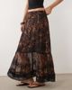 Miss Selfridge Miss Selfridge chiffon and lace maxi skirt with embroidered hem in animal-Multi - 3