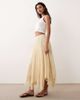 Miss Selfridge Miss Selfridge chiffon and lace mix handkerchief hem maxi skirt in buttermilk-Yellow - 1
