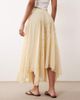 Miss Selfridge Miss Selfridge chiffon and lace mix handkerchief hem maxi skirt in buttermilk-Yellow - 4