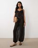 Miss Selfridge Miss Selfridge chiffon balloon hem beach jumpsuit in black - 1
