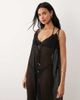 Miss Selfridge Miss Selfridge chiffon balloon hem beach jumpsuit in black - 2
