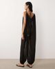 Miss Selfridge Miss Selfridge chiffon balloon hem beach jumpsuit in black - 4