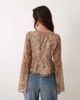Miss Selfridge Miss Selfridge chiffon fluted sleeve blouse in animal print-Multi - 3