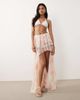 Miss Selfridge Miss Selfridge chiffon frill high-low hem beach skirt in floral print-Multi - 1