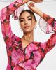 Miss Selfridge Miss Selfridge chiffon ruffle high split maxi dress in red rose - 3
