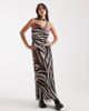 Miss Selfridge Miss Selfridge chiffon tie neck cowl top in zebra - part of a set-Multi - 2