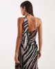 Miss Selfridge Miss Selfridge chiffon tie neck cowl top in zebra - part of a set-Multi - 4