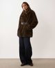 Miss Selfridge Miss Selfridge collar belted mid length faux fur coat in brown - 2