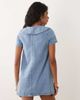 Miss Selfridge Miss Selfridge collared denim mini dress with tie detail in blue wash - 4