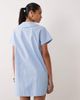 Miss Selfridge Miss Selfridge collared poplin mini dress with tie detail in blue - 4