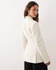 Miss Selfridge Miss Selfridge collarless blazer in ivory-White - 2