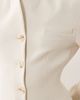 Miss Selfridge Miss Selfridge collarless blazer in ivory-White - 3
