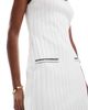 Miss Selfridge Miss Selfridge contrast seam pocket detail mini dress in ivory-White - 3