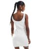 Miss Selfridge Miss Selfridge contrast seam pocket detail mini dress in ivory-White - 4