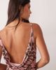 Miss Selfridge Miss Selfridge cowl neck mini dress with asymmetric hem in pink animal print-Multi - 3