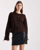 Miss Selfridge Miss Selfridge cozy peplum hem cardigan in chocolate-Brown - 1