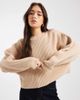 Miss Selfridge Miss Selfridge crew neck batwing sweater in light stone-Neutral - 1