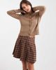 Miss Selfridge Miss Selfridge crew neck cardigan in camel-Neutral - 1
