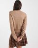 Miss Selfridge Miss Selfridge crew neck cardigan in camel-Neutral - 4